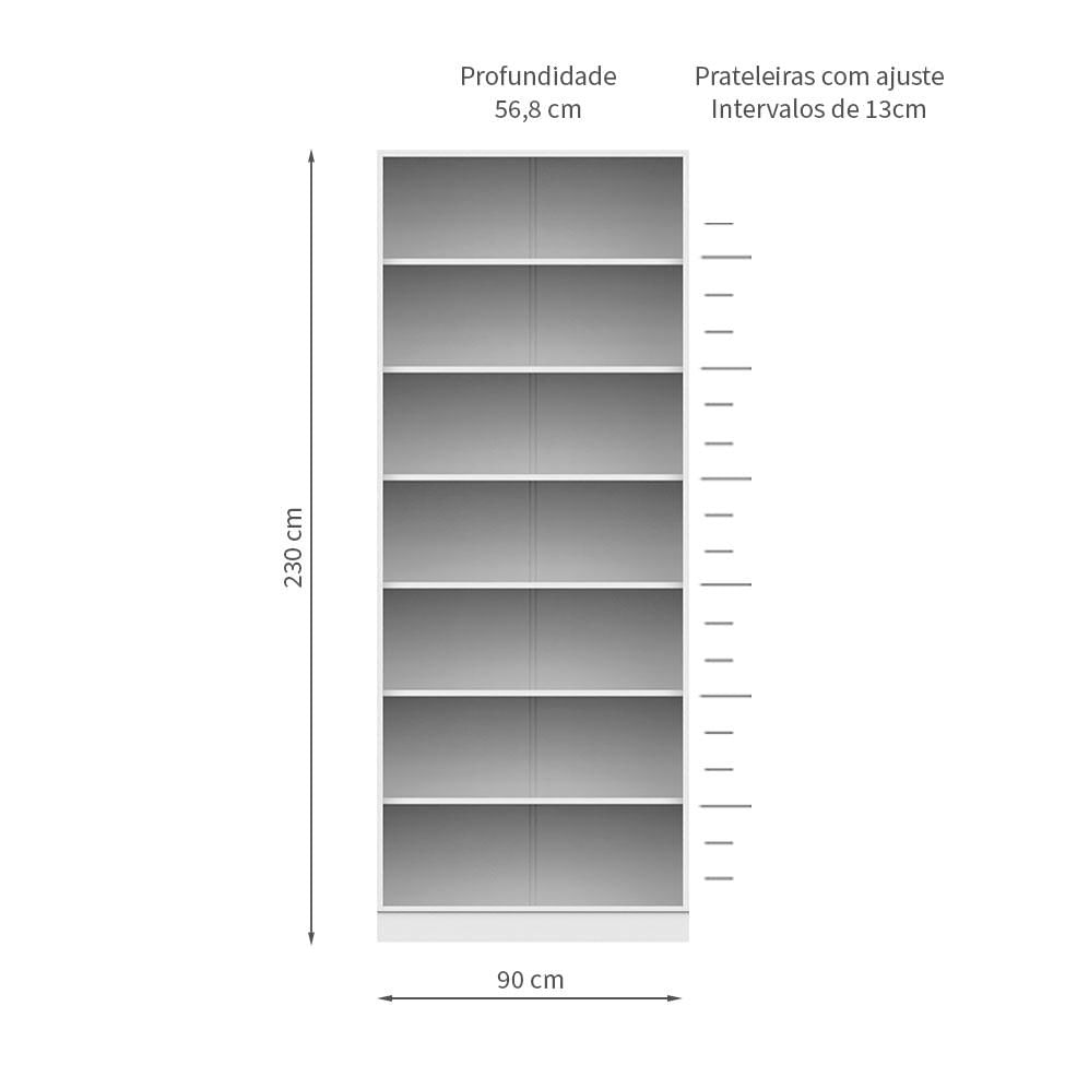 Guarda-Roupa Modulado com Prateleiras Tuyo 2 PT Articuladas Branco 90 cm