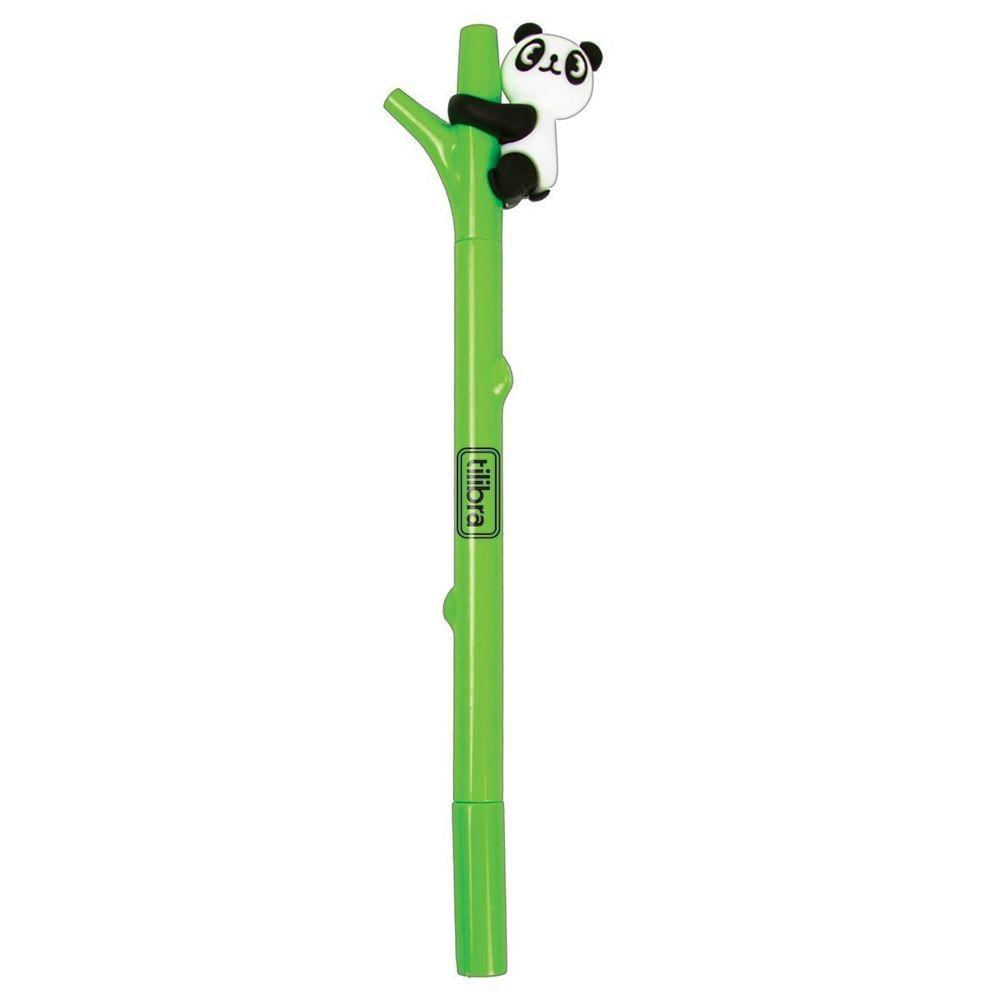 Caneta Em Gel Com Tampa Panda 0.5mm Tilibra Verde Escuro