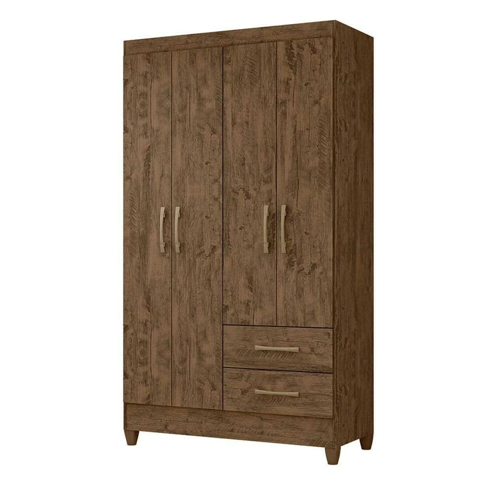 Guarda Roupa Solteiro 103x182cm Chile Moval Castanho