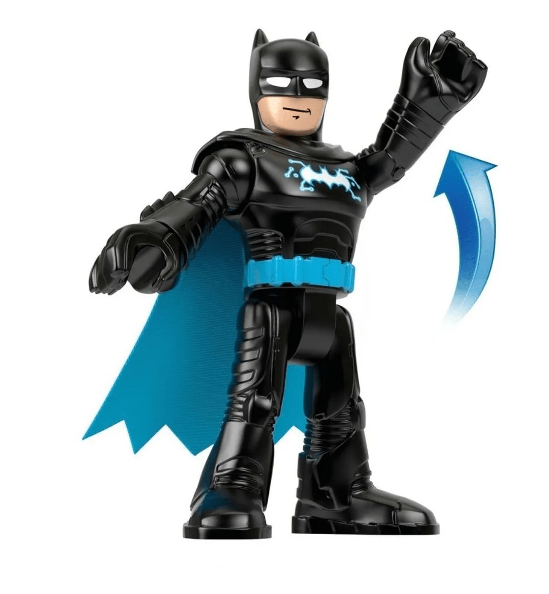 Boneco Imaginext DC Super Friends - Batman Preto com Capa Azul - Le biscuit