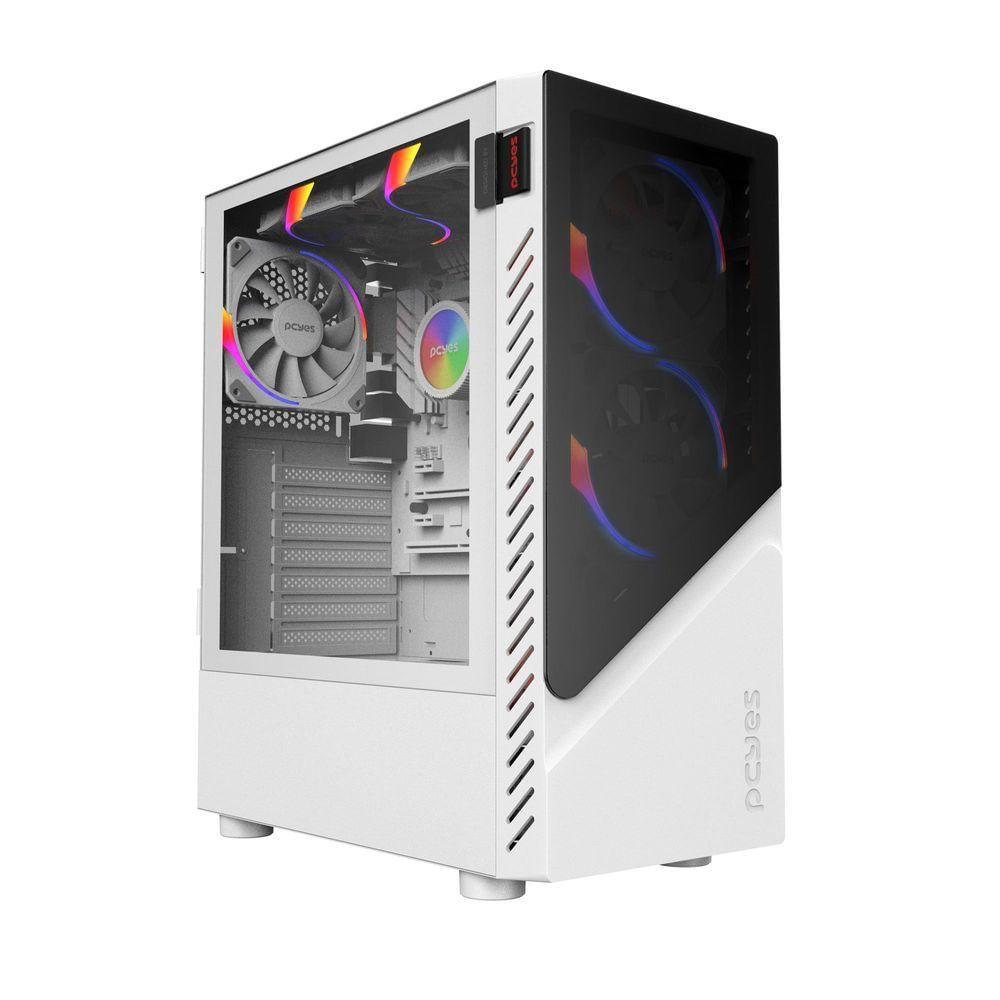 Gabinete Gamer Set White Ghost - Lateral Em Vidro - Pcyes - Gswgpbr