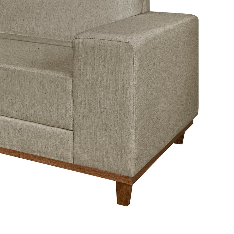 Sofá 4 Lugares Mônaco Com Chaise Esquerdo Linho Bege