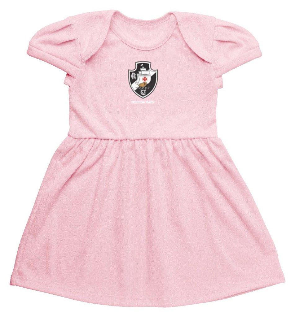 Vestido Infantil Vasco Rosa Torcida Baby