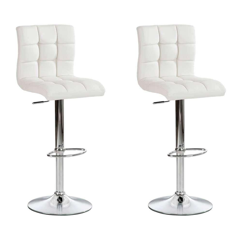 Conjunto com 2 Banquetas Giratórias Fitz Branco