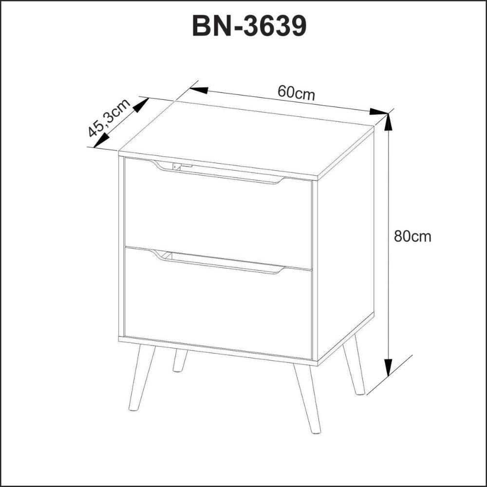 Gabinete Para Banheiro Com 2 Gavetas Bn3639 Amêndoa Tecnomobili