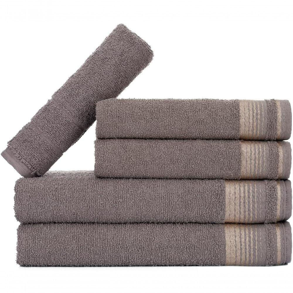 Jogo De Toalhas Luxury Soft Beka 360 G-m² 2 Banho + 2 Rosto + 1 Piso Luxo Cinza