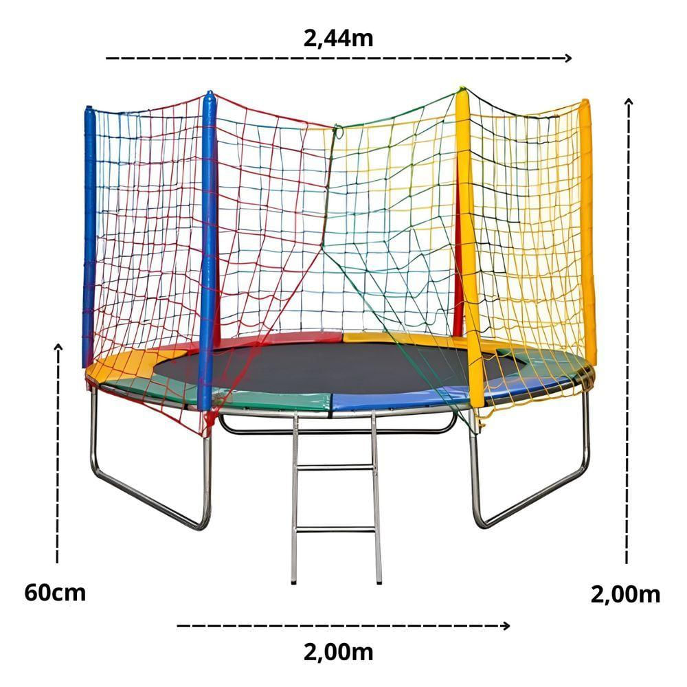 Kit Pula Pula 2,44m + Piscina De Bolinhas 1m + 500 Bolinhas + Escorrega Médio + 2 Gangorra 1l + 1 G2