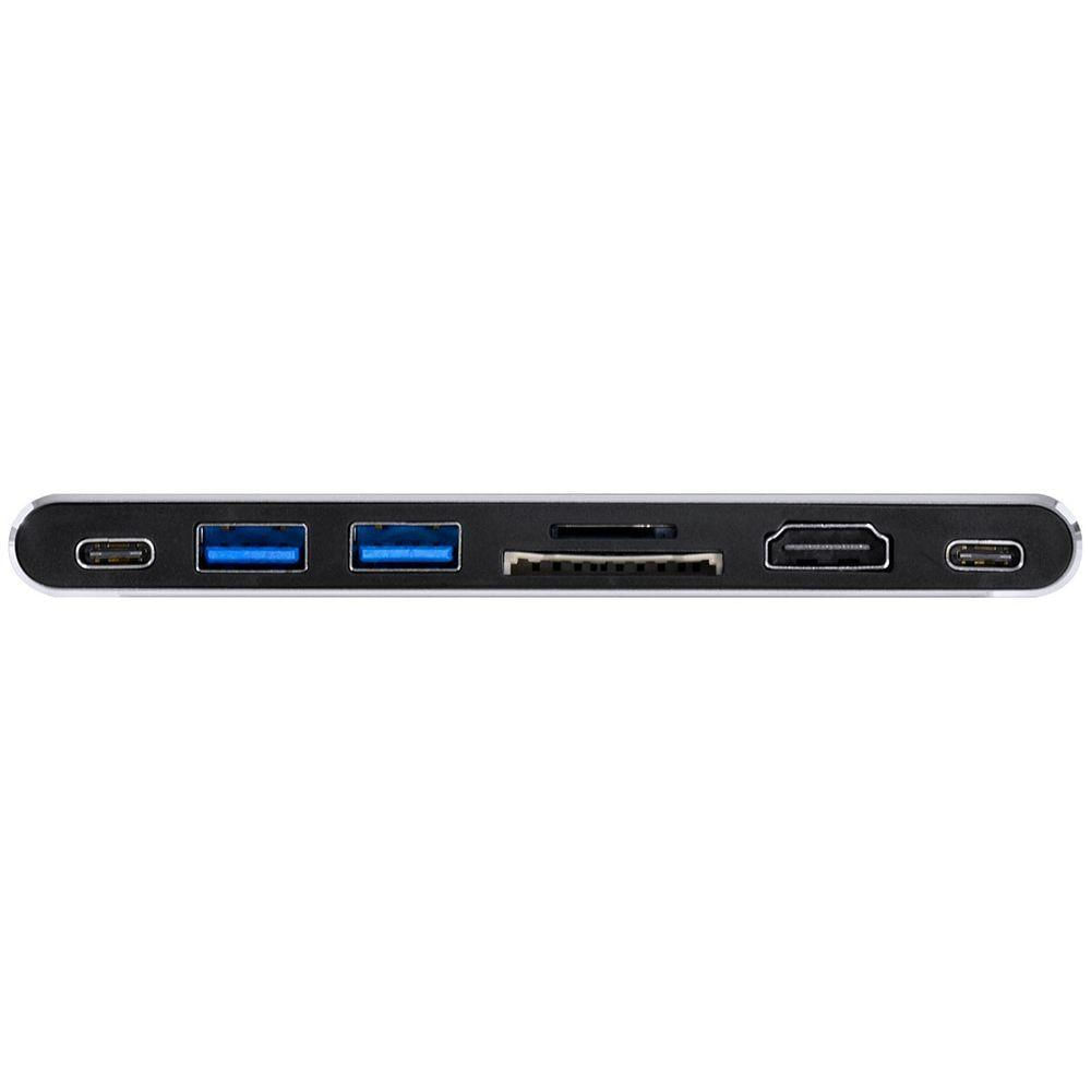 Hub Usb Tipo C 7 Em 2-2 Usb 3.0 Leitor De Cartao Sd Tf Hdmi Thunderbolt 3 Power Delivery 100w Hc-72