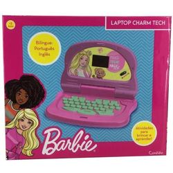 Laptop Charm Tech Infantil Bilíngue Barbie Rosa