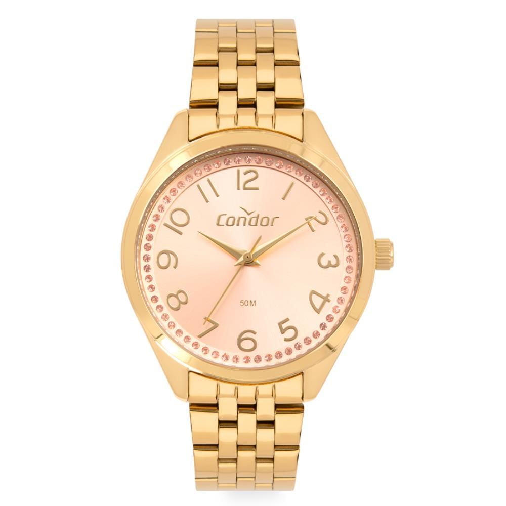 Relógio Condor Feminino Ref:Co2035nfk/4j Casual Dourado