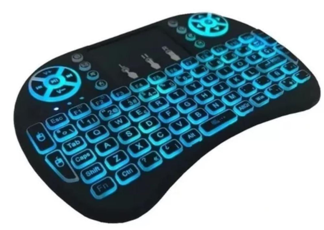Mini Teclado Wireless com Touchpad Com Led Usb Android Console e Tv