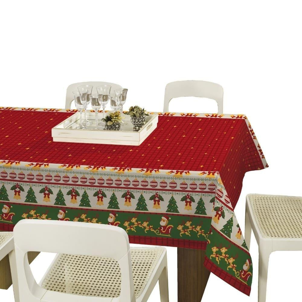 Toalha De Mesa Retangular Lepper 6 Lugares Natal 1,40m X 2,10m Magia