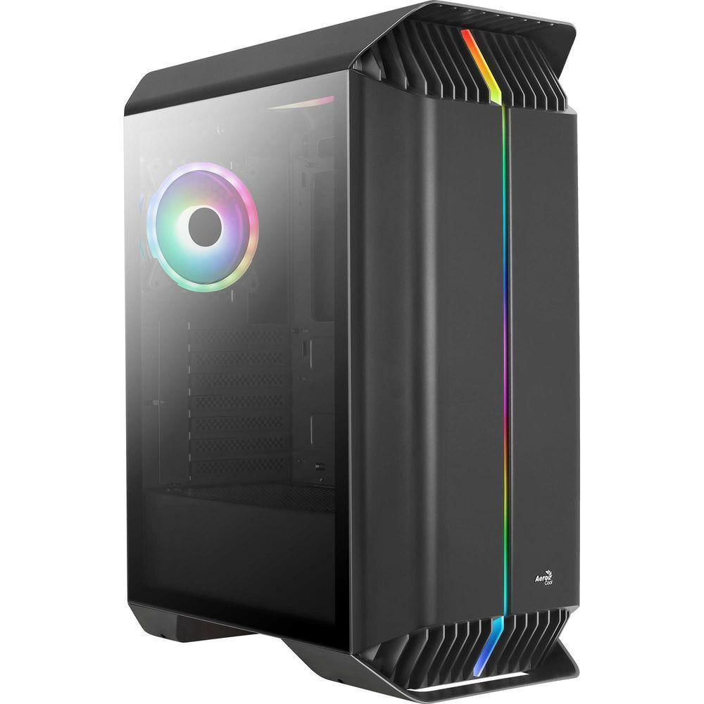 Gabinete Gamer Aerocool Gladiator Preto Rgb Lateral Vidro