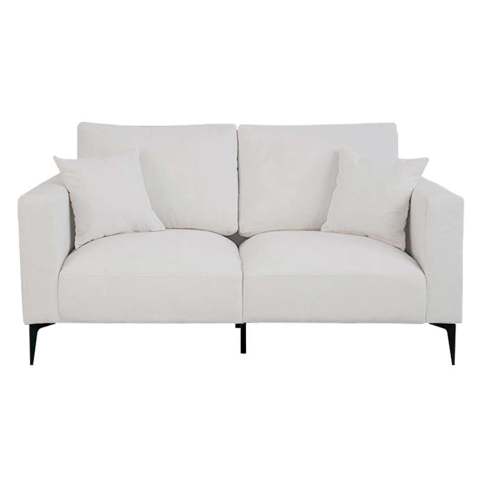 Sofá Unne 2 Lugares com Molas Ensacadas Bouclé Off White 170 cm