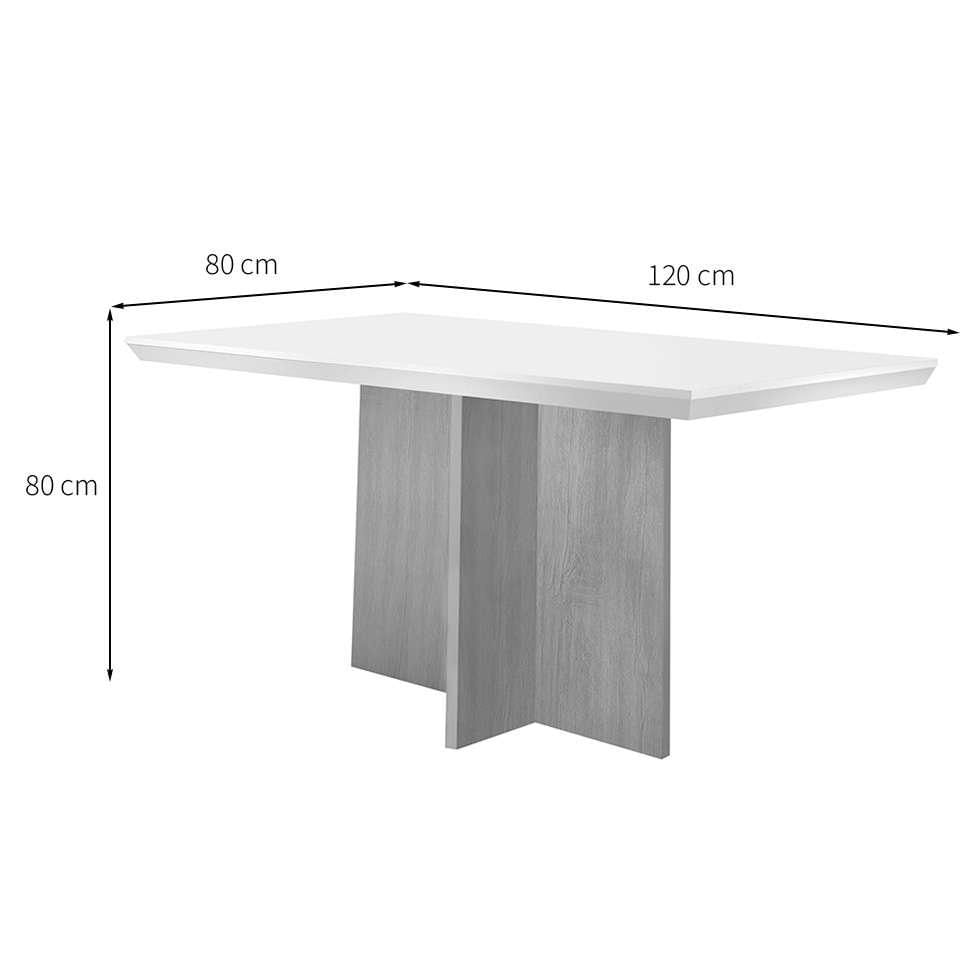 Conjunto de Mesa de Jantar Retangular com Tampo de Vidro Off White Berlim e 4 Cadeiras Bélgica Linho Bege e Imbuia