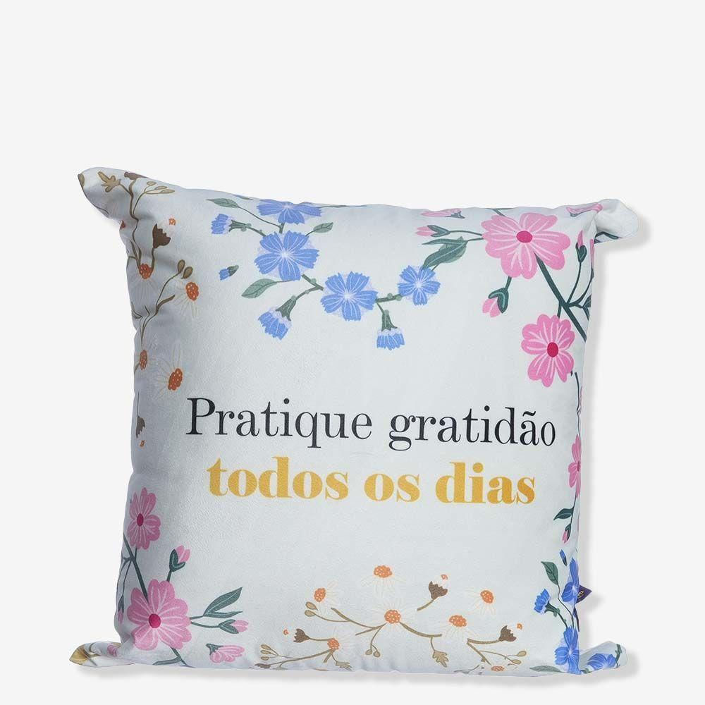 Almofada 40x40 Motivacional Floral Zonacriativa