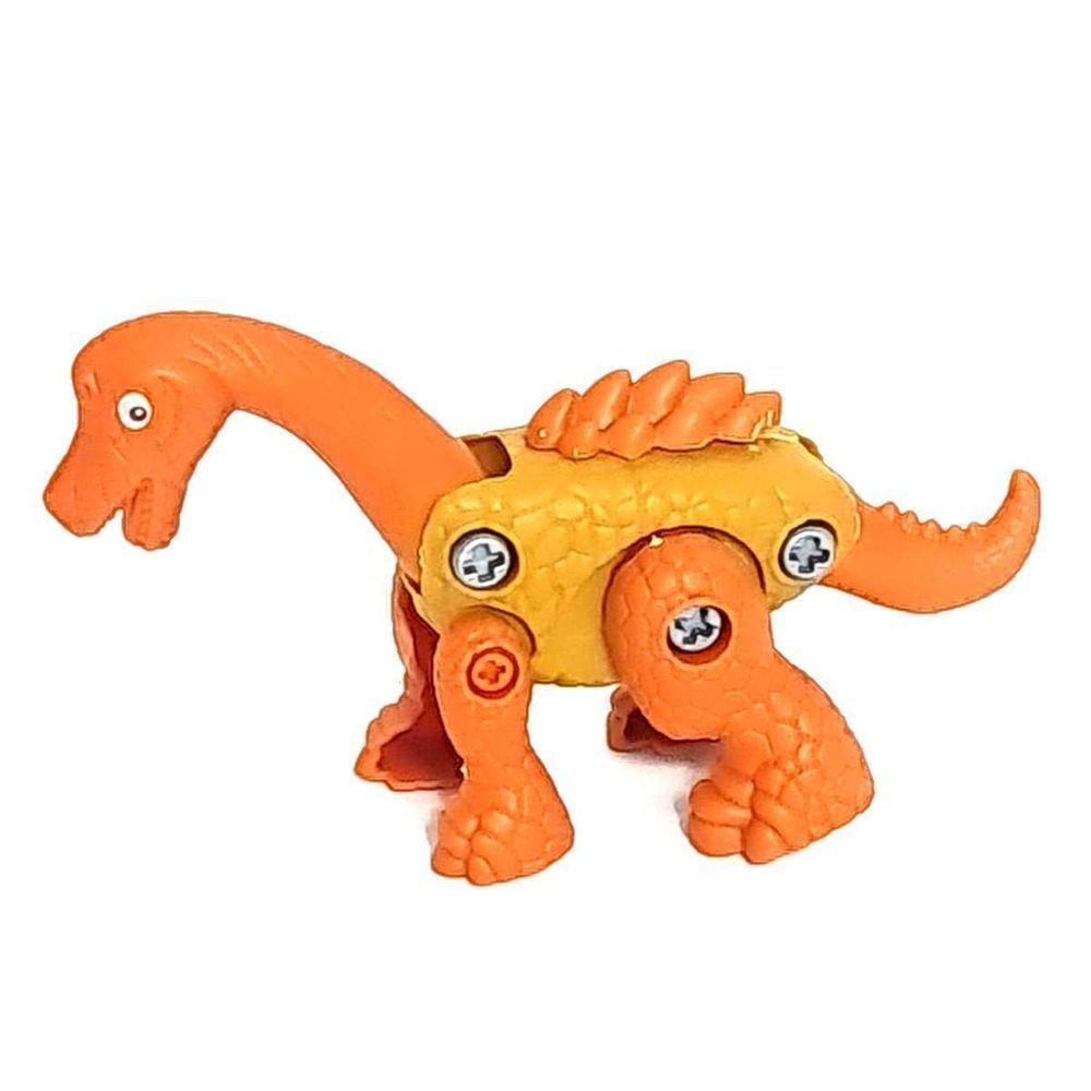 Brinquedo Planeta Dinossauro Monte Seu Dino Laranja