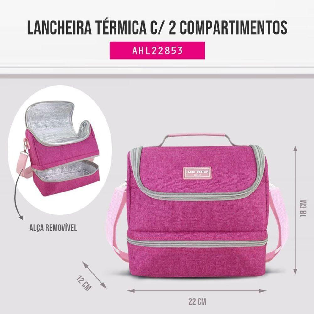 Lancheira Térmica Com 2 Compartimentos Jacki Design Pink Pink