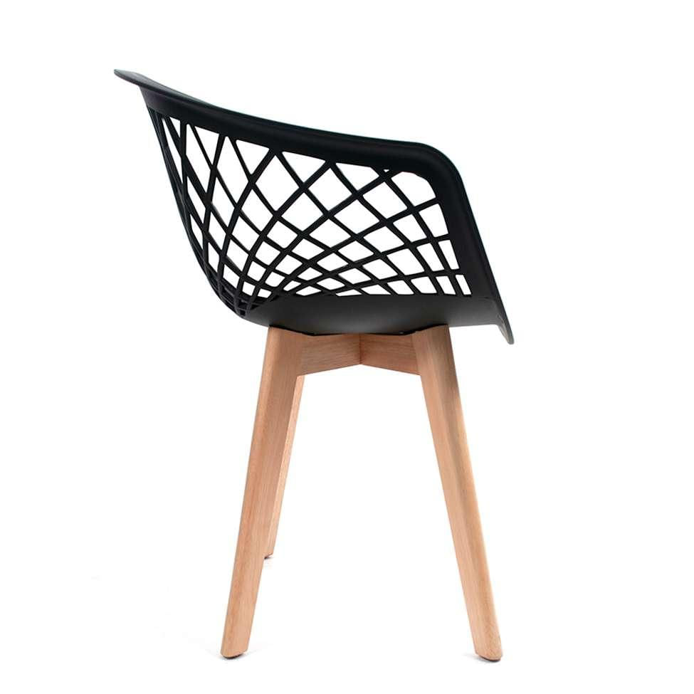 Conjunto com 2 Cadeiras Web Wood Preto