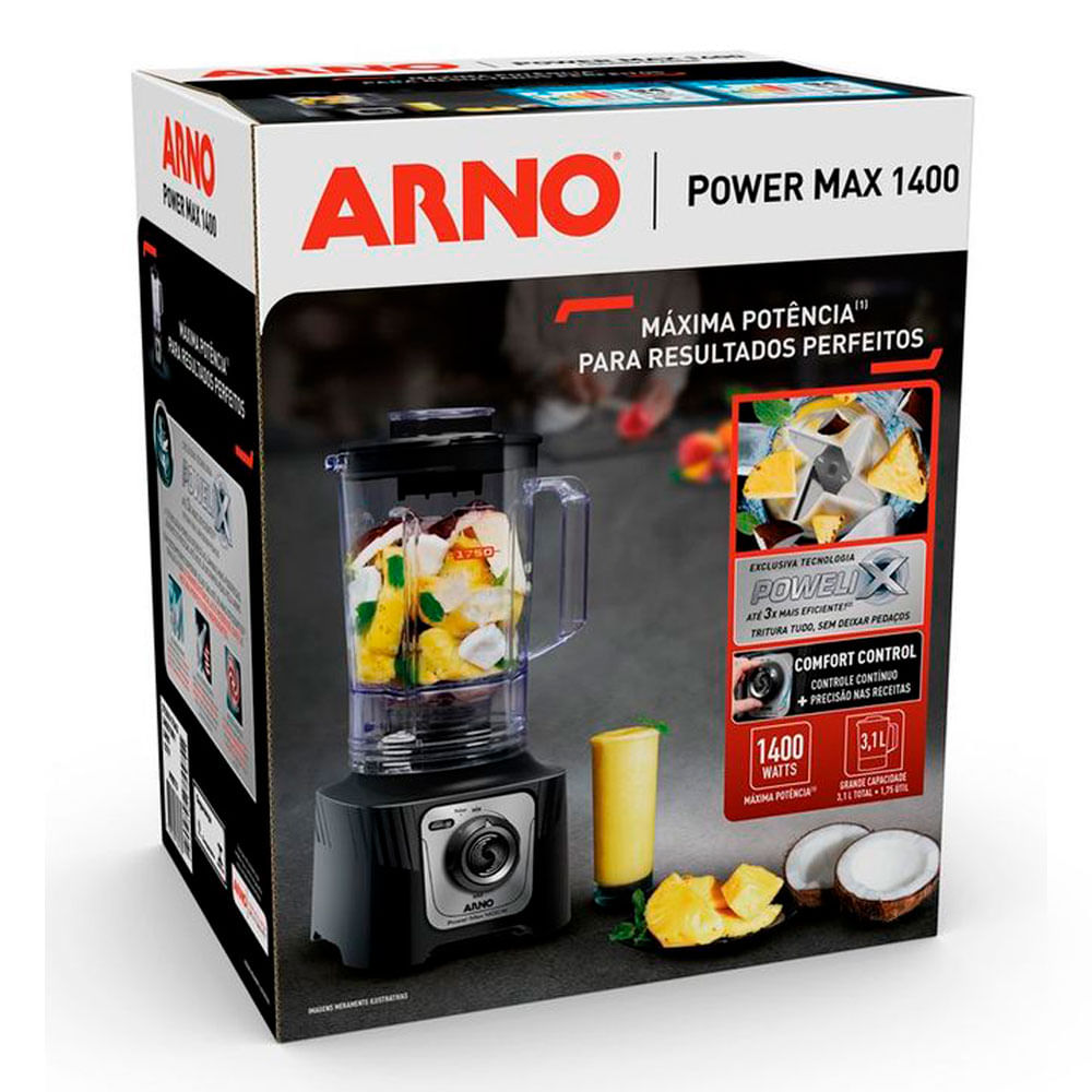 Liquidificador Arno Powermax Comfort Control LN65 Preto - 127V