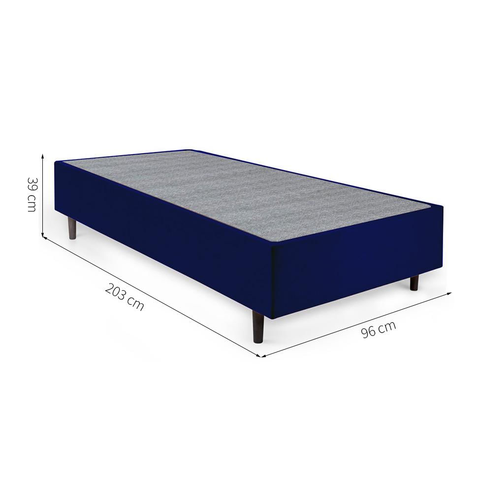 Base para Cama Box Solteiro King Guldi (38x96x203) Azul e Cinza