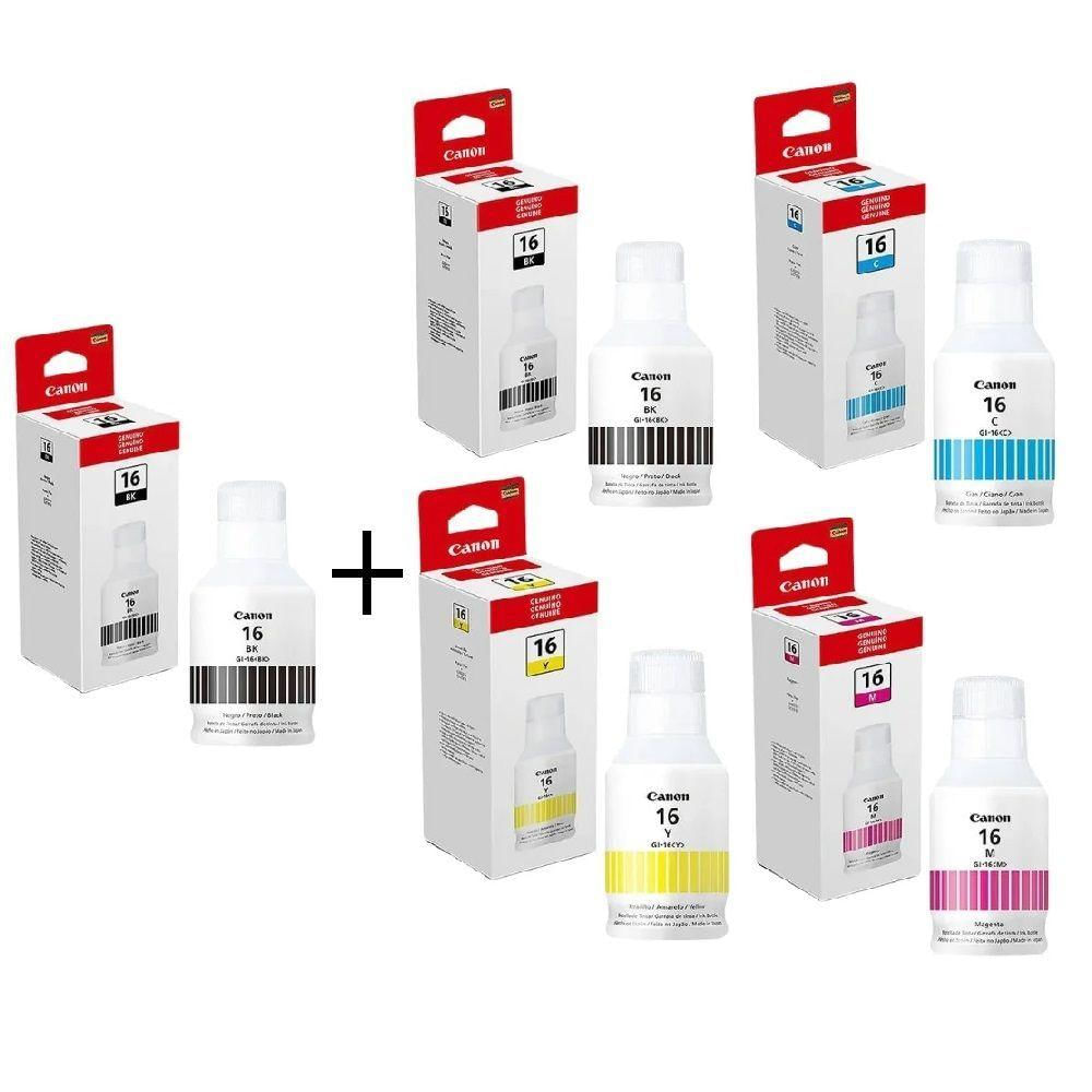 Kit Tinta Original Canon Gx6010 Gx7010 Gi-16 G16 Gi16 2x Pretos + 03 Cores