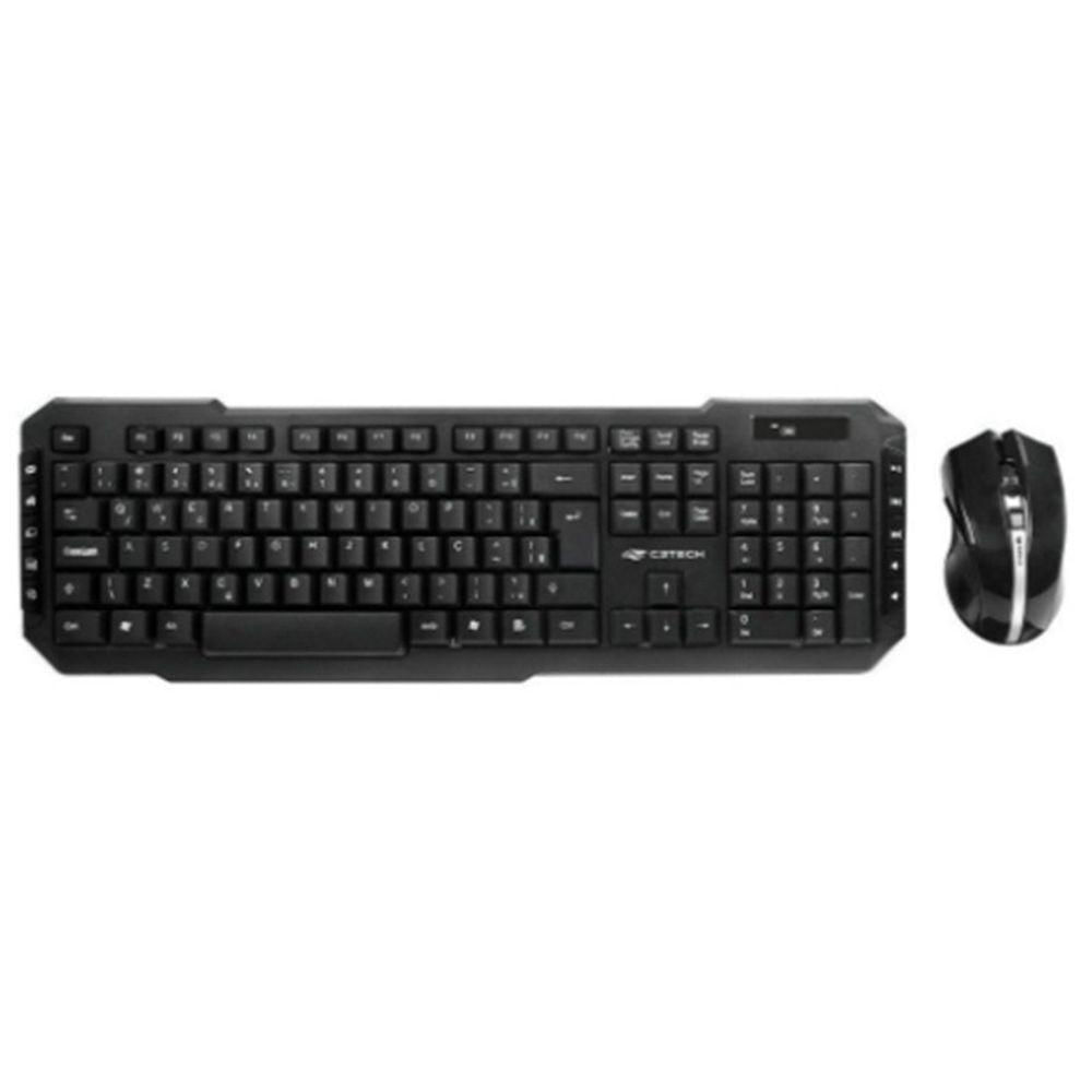 Kit Teclado E Mouse Sem Fio Multimídia C3tech Pratico