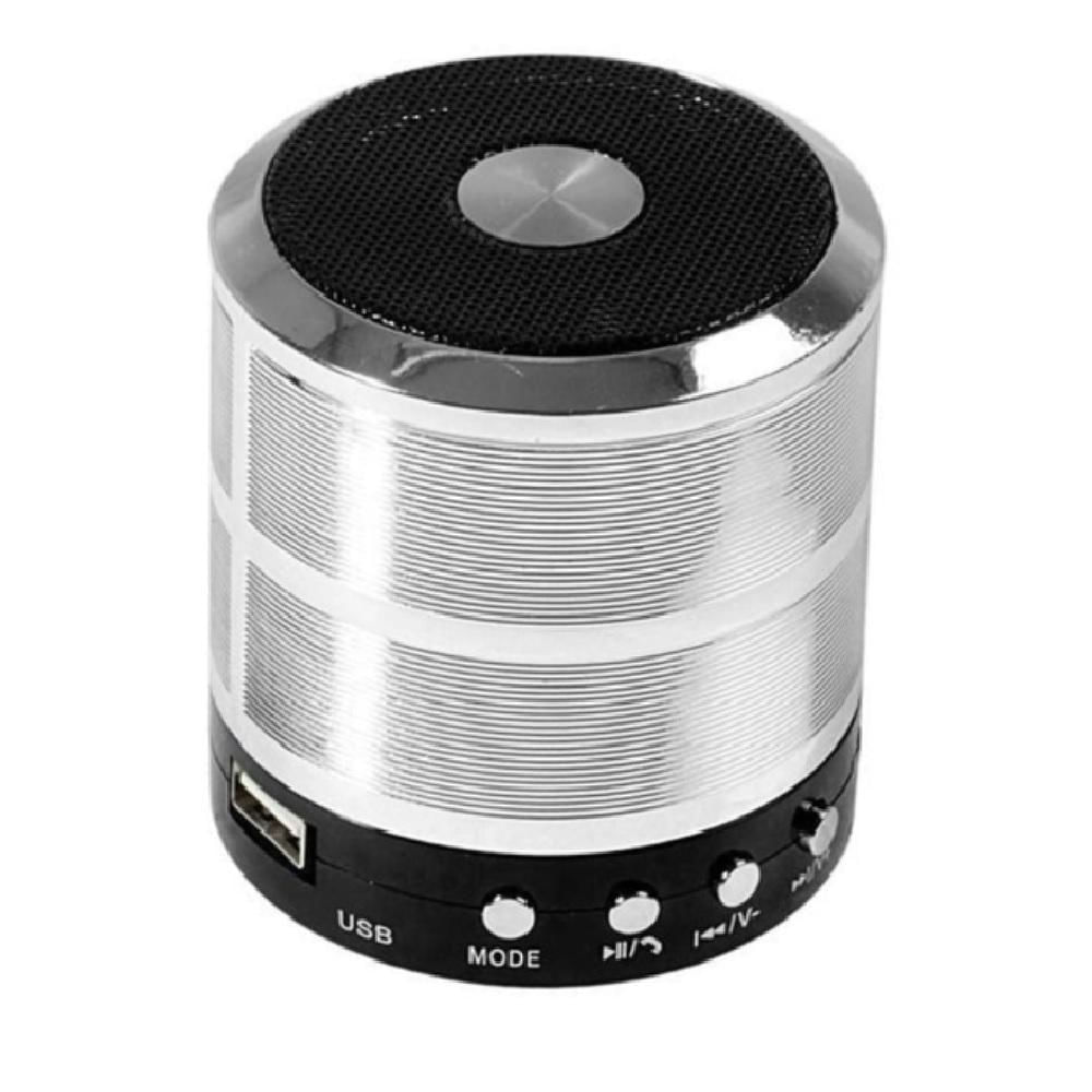 Mini Caixa De Som Portátil Speaker Ws-887 Prata C