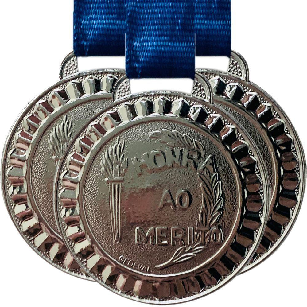 Kit 10 Medalhas Honra Ao Mérito 45mm - Ouro Prata Bronze prata