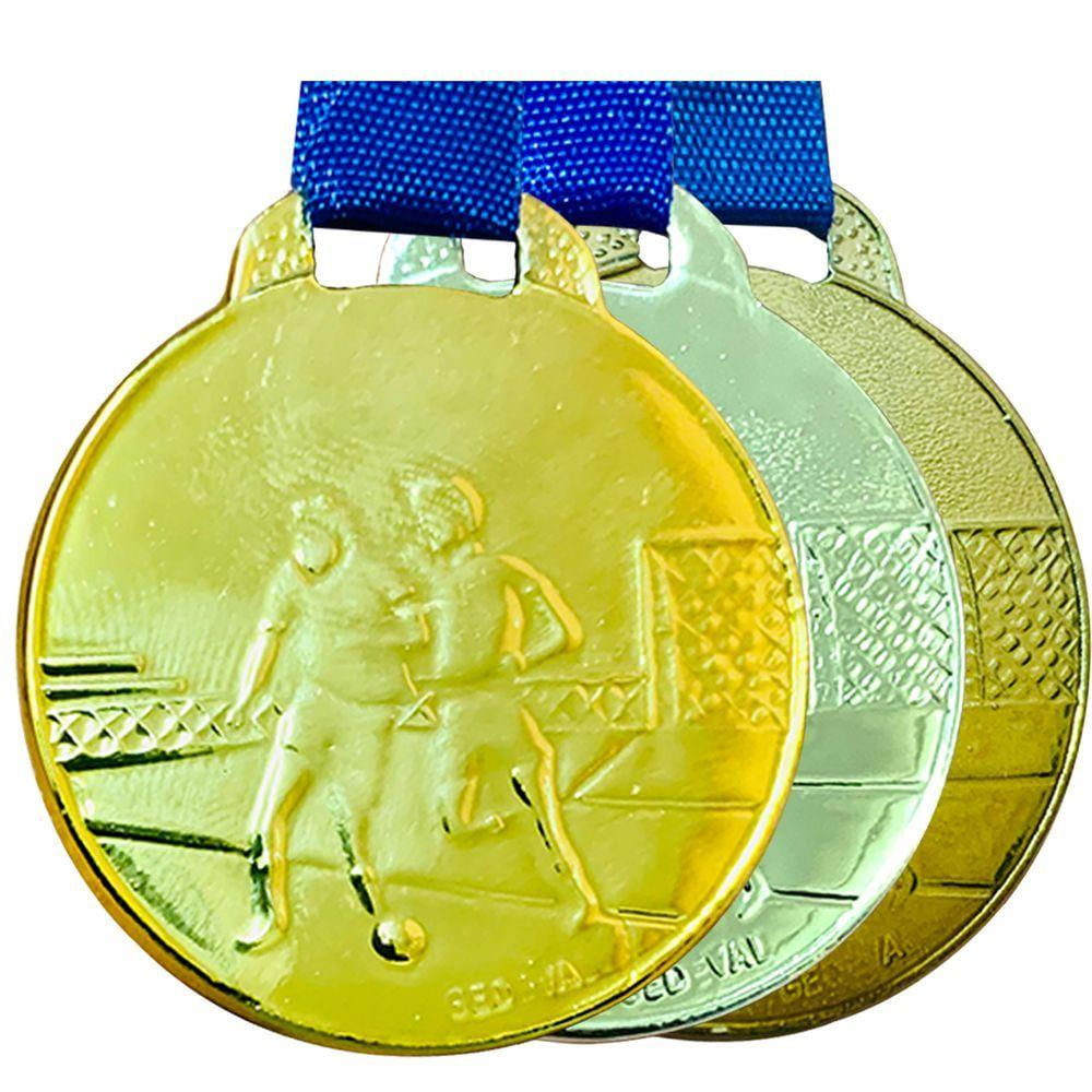 Kit 80 Medalhas De Futebol Futsol 3,5cm Ouro Prata Bronze sortido