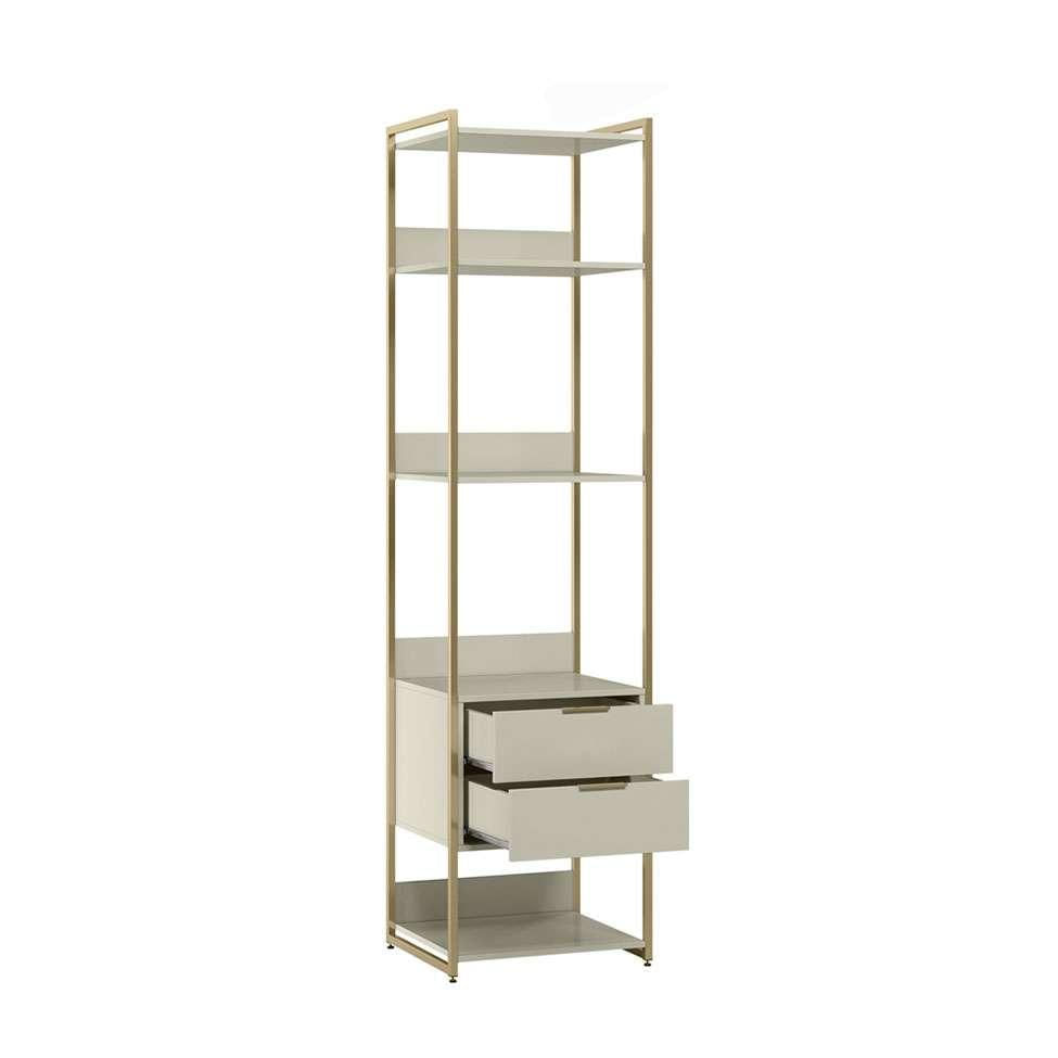 Guarda-Roupa Closet Industrial Mital 4 GV Off White e Dourado 143 cm