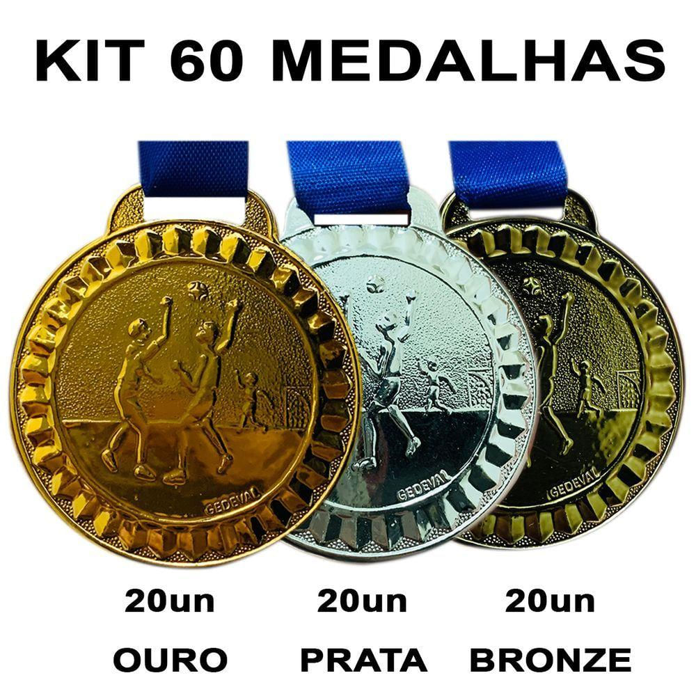 Kit 60 Medalhas De Handebol Esporte Torneio Campeonato 4.5cm sortida