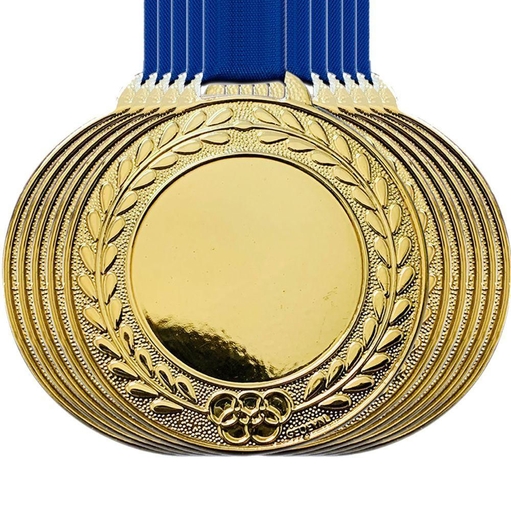 Kit 100 Medalhas Grande 5.5cm Com Centro Liso Personalizável bronze