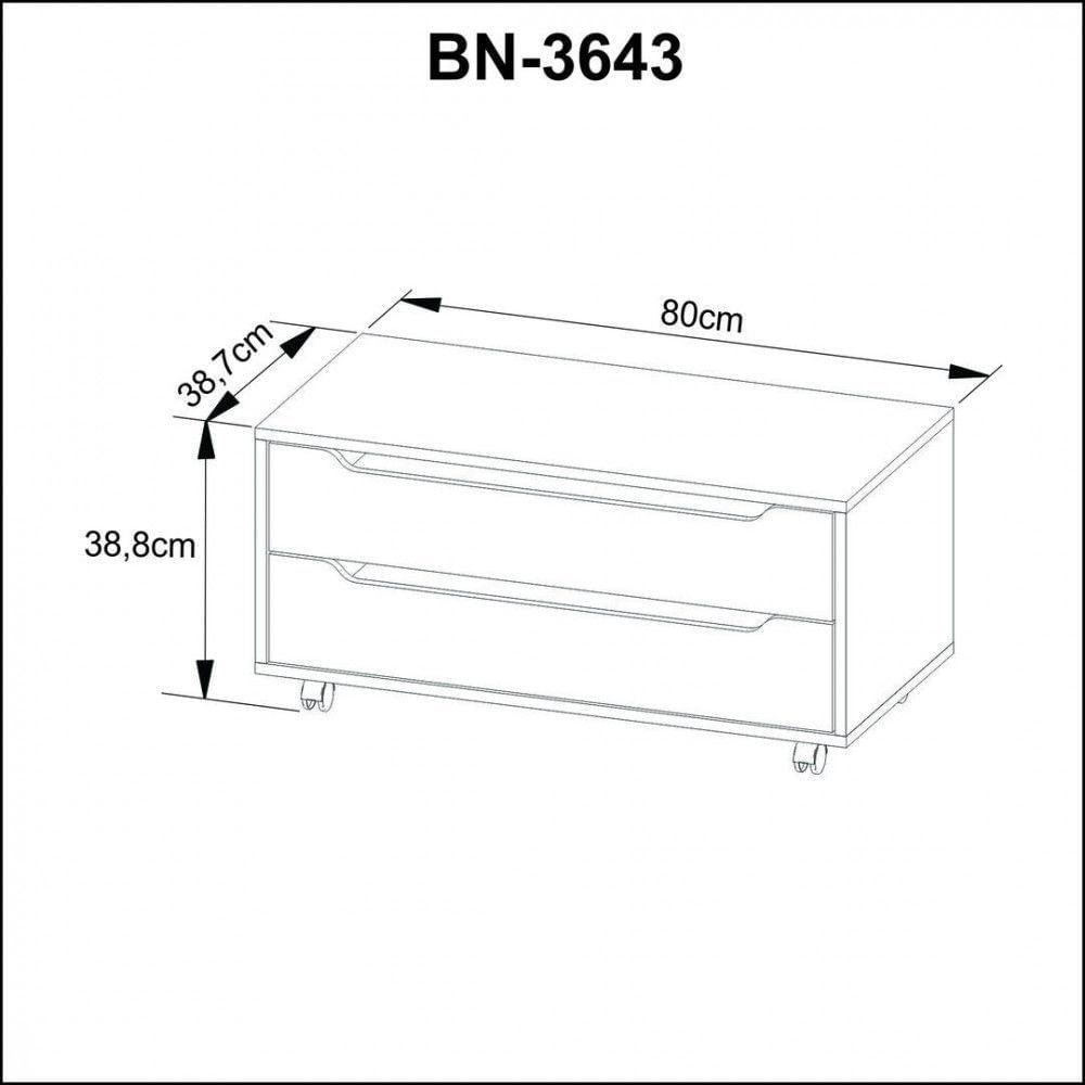 Balcão Gabinete 80cm Com 2 Gavetas Rodízio Tecnomobili Branco