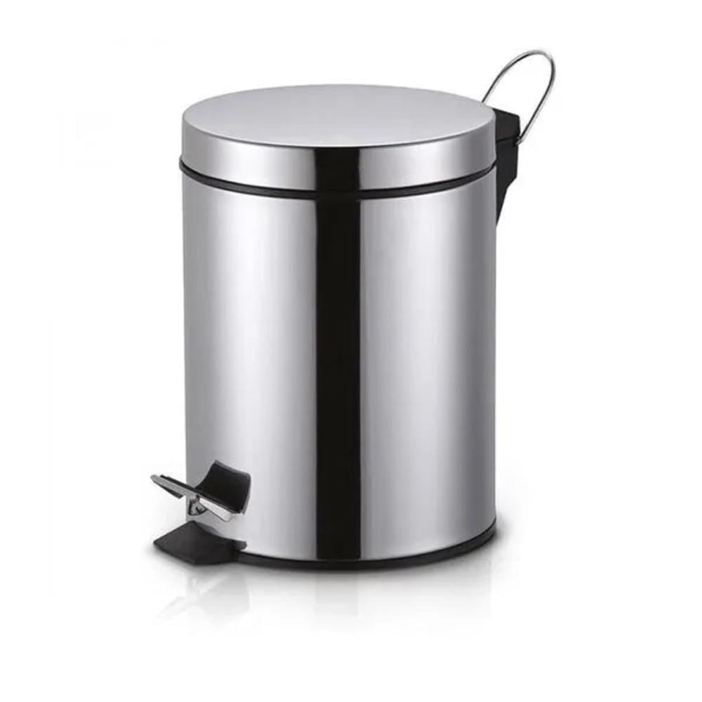 Lixeira Inox 3 Litros Pedal Cesto Lixo Removivel Prateado Banheiro Cozinha Multiuso 3l Luxo Vintage