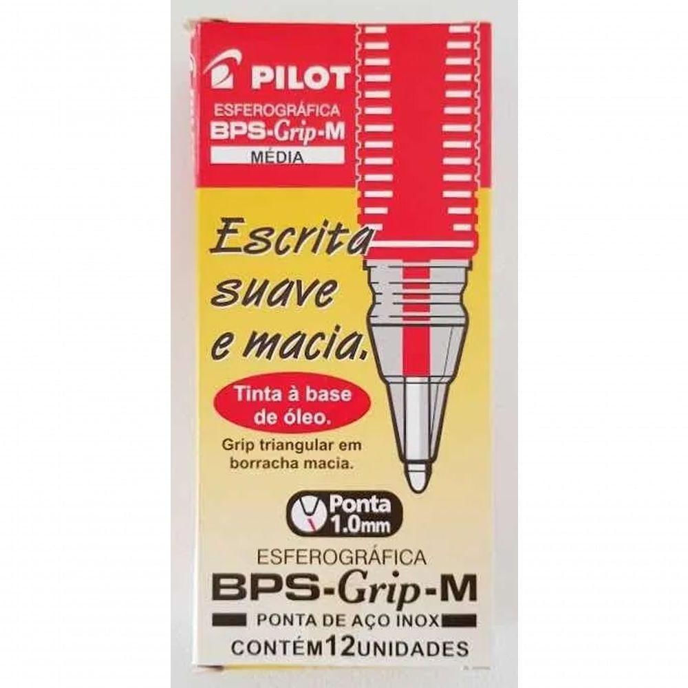 Caneta Esferográfica Pilot Bps-grip-m Verm 1.0 Cx C/12 Unid