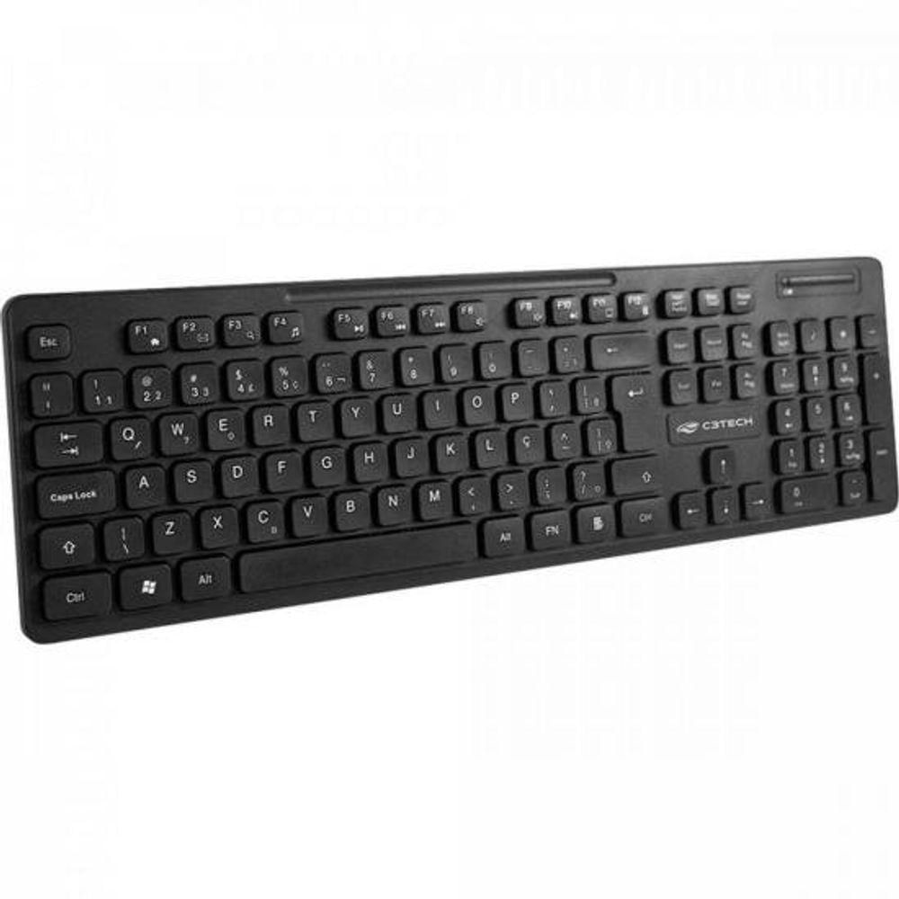 Kit Teclado + Mouse Sem Fio K-W20Bk Preto C3Tech