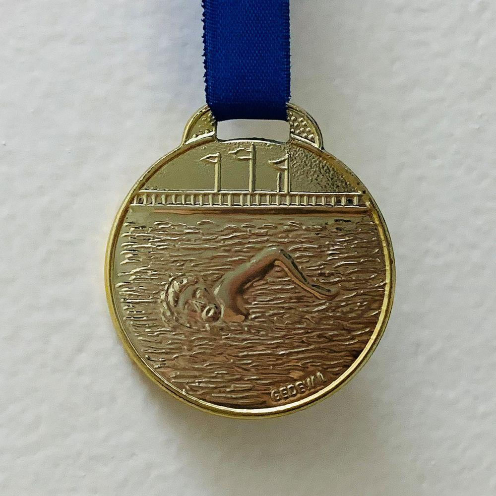 Kit 20 Medalhas Campeonato Natação Nado Premiação 3,5cm Aço bronze