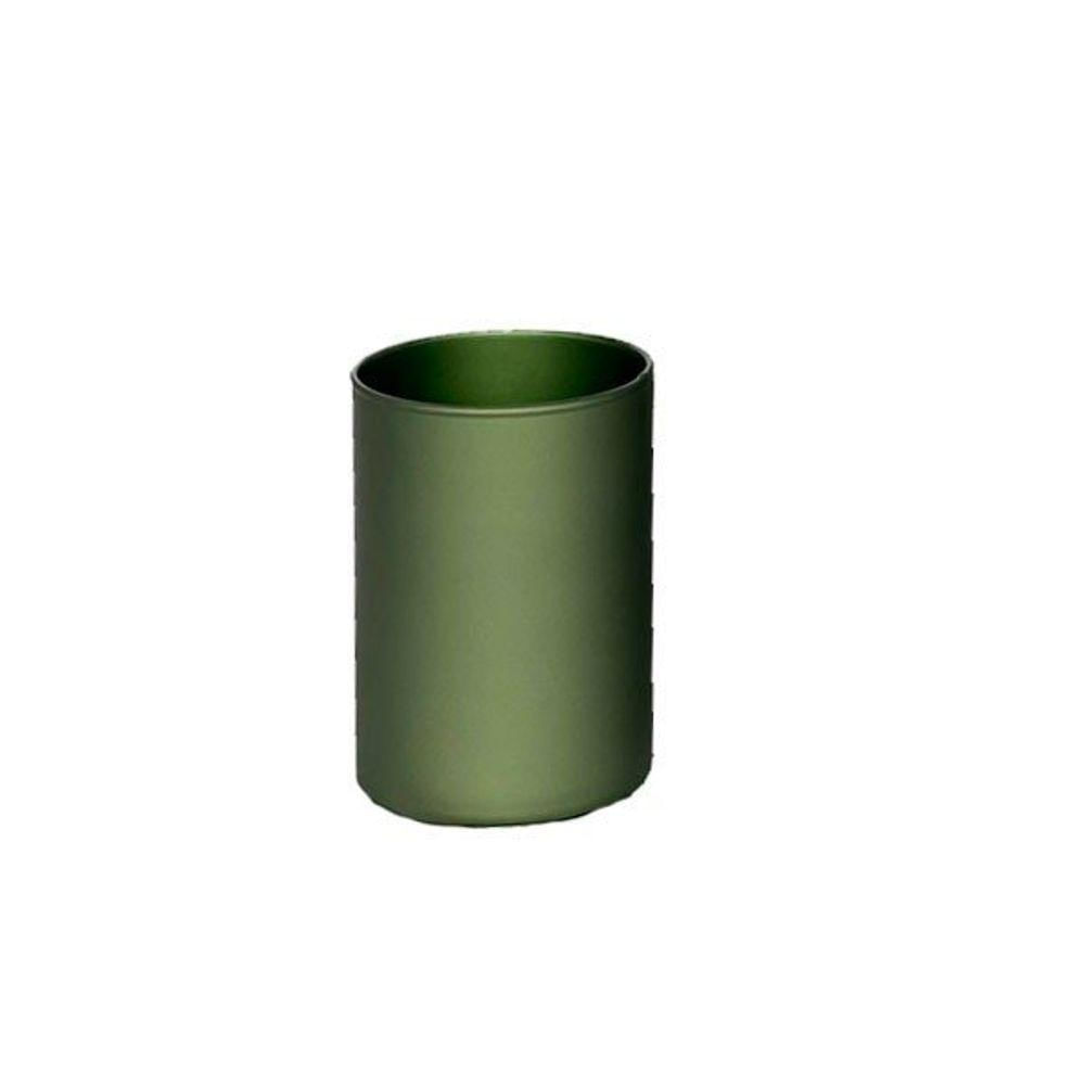 Vaso De Vidro Tubo Pequeno Fosco - Cristais Parisiense - Verde Fosco