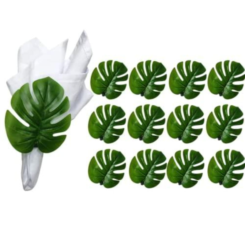 Porta Guardanapo Set 12 Monstera Green Leaf Napkin