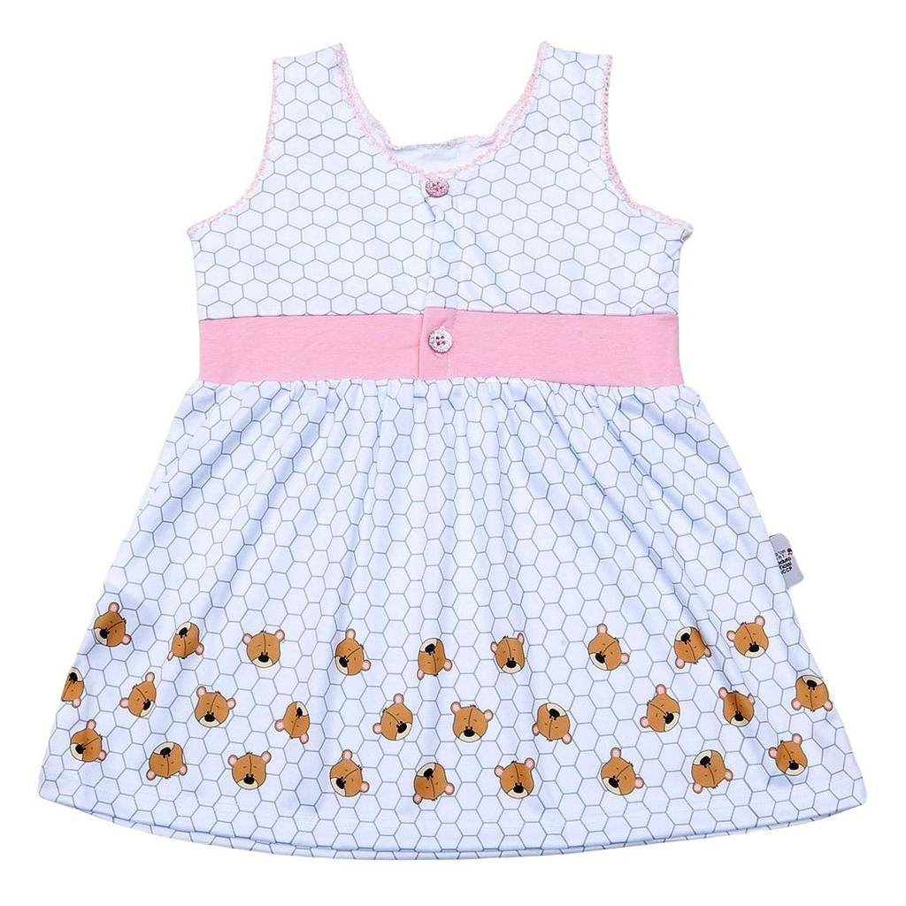 Vestido Infantil Corinthians Ursinhos Oficial Tam 2 / Branco / Rosa