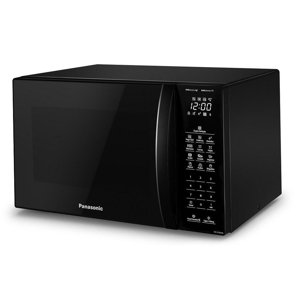 Micro Ondas Panasonic 34L Dupla Refeição 900W NNST66NBRUN Preto 220V