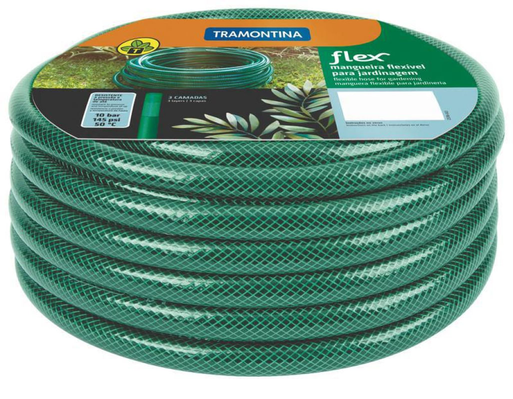 Mangueira Flexível Verde PVC 3 Camadas 25 M Tramontina