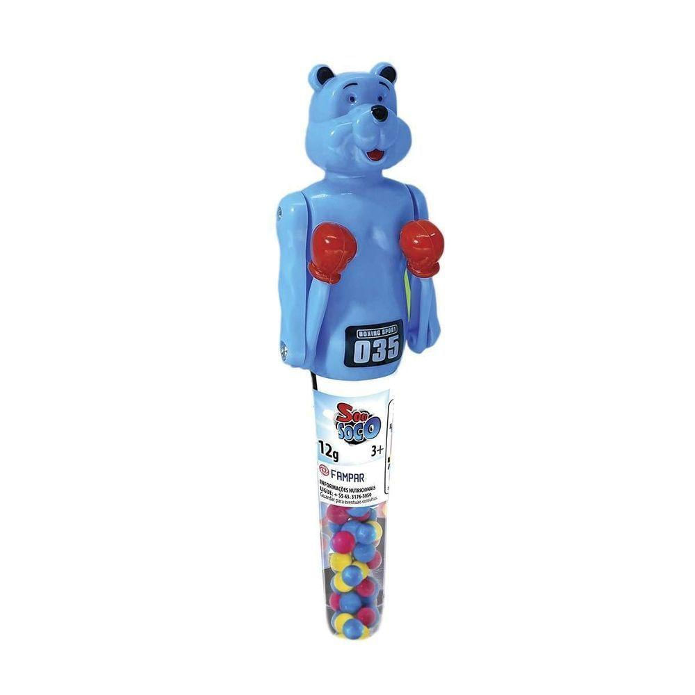 Brinquedo Soco Soco Com Balinhas Variação Urso Azul