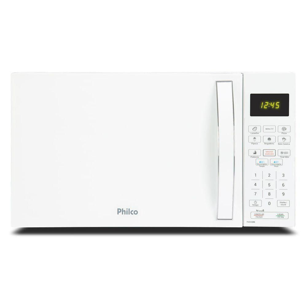 Micro-Ondas Philco PMO28BB Limpa Fácil 28L 1400w 127V Branco 110