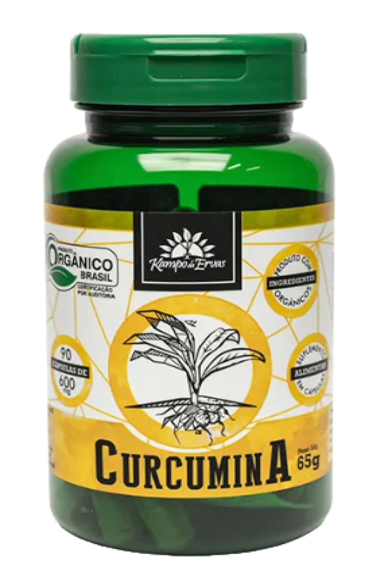 Curcumina Orgânica 600mg Kampo de Ervas 90 Cápsulas