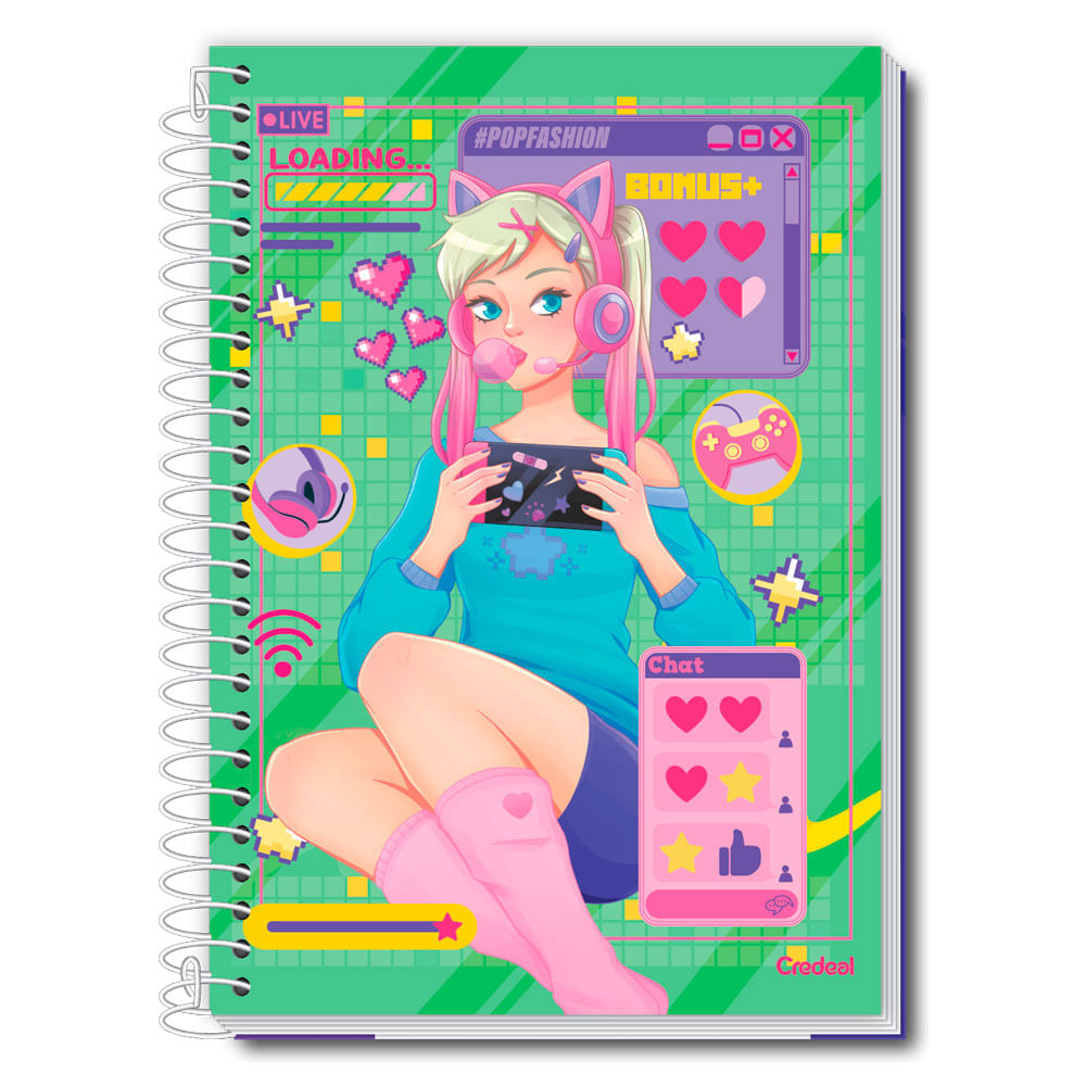 Caderno Universitário Feminino Pop Fashion 80F/1 Matéria Credeal