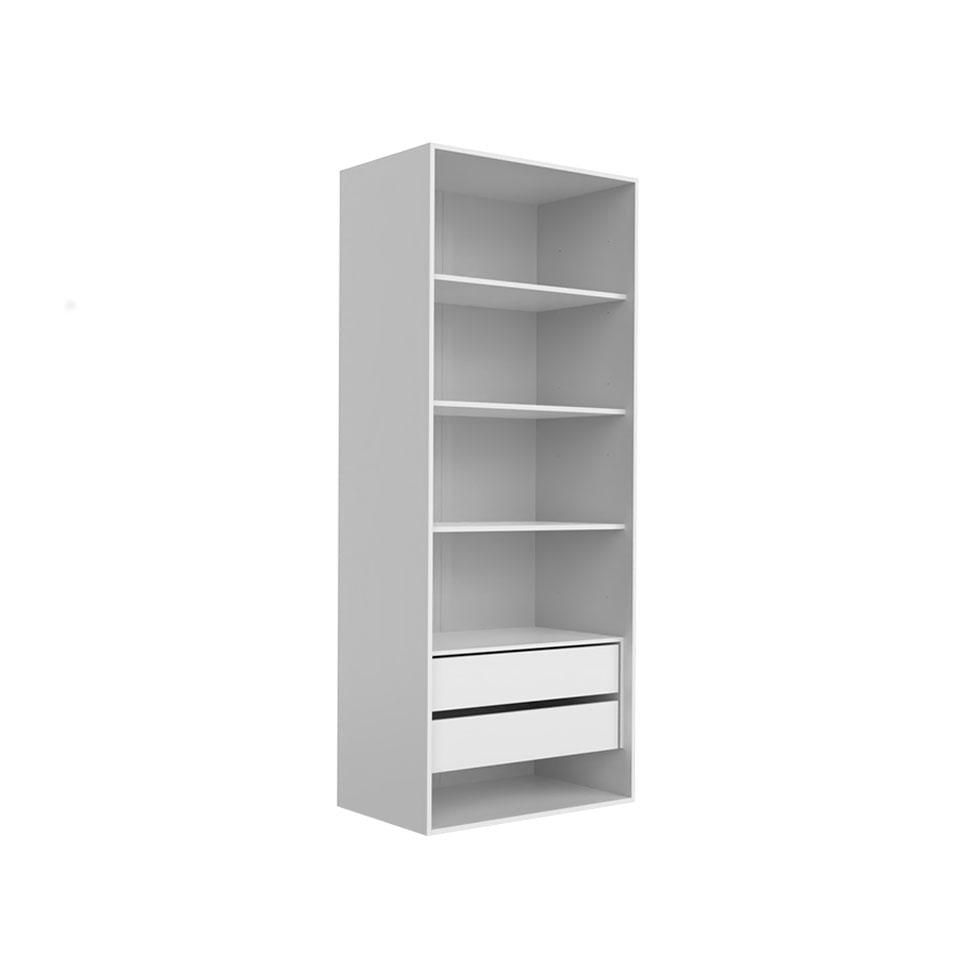 Guarda-Roupa Modulado Tuyo 2 GV e 4 Prateleiras Branco 90 cm