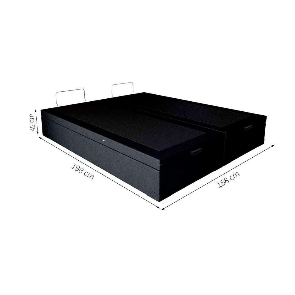 Base para Cama Box Queen Martin Premium com Baú (45x158x198) Preta