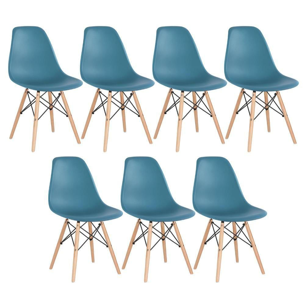 7 Cadeiras Charles Eames Eiffel Dsw Clara Turquesa